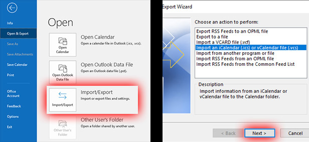 how do i import icloud calendar to outlook