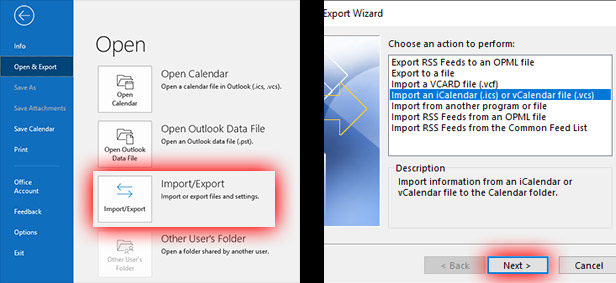 can you import icloud calendar to outlook