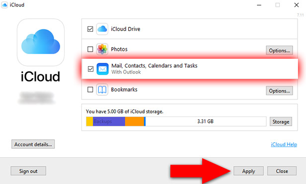 how to activate icloud outlook add in