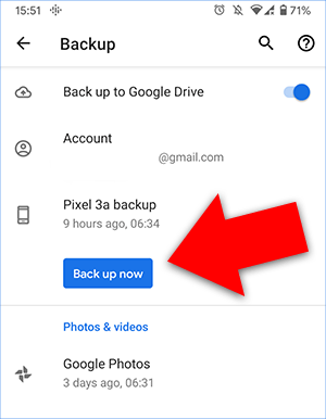 backup phone photos to google drive