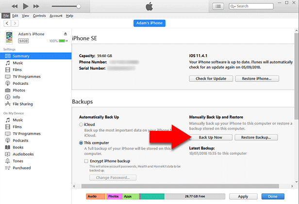 how to backup iphone to icloud with itunes