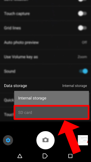 Changing default camera save location on Android step 2