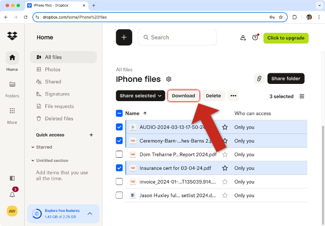 Downloading files from iCloud to PC