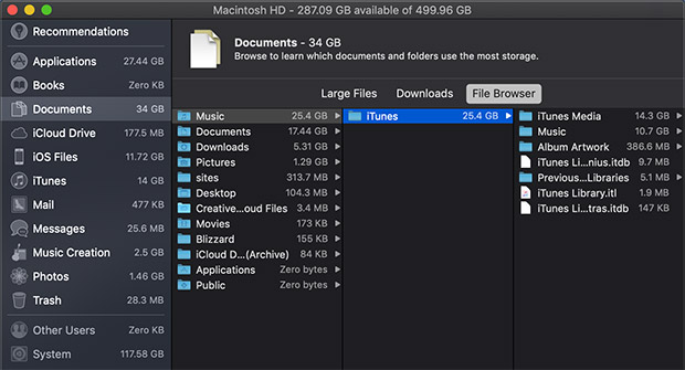clear disk space on mac