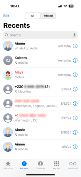 how to get call history in iphone