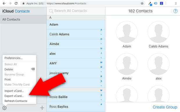 duplicate contacts icloud