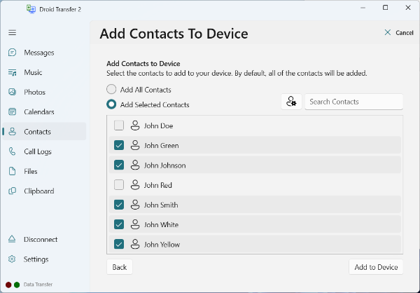 Add Contacts to Android phone from computer