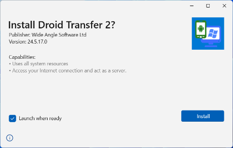 Droid Transfer installer