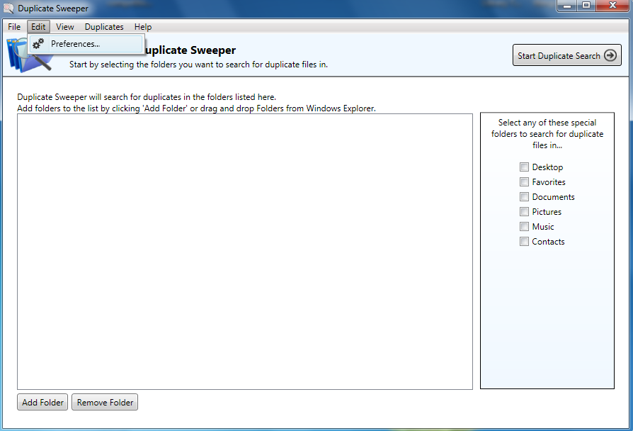 duplicate sweeper from wide angle software