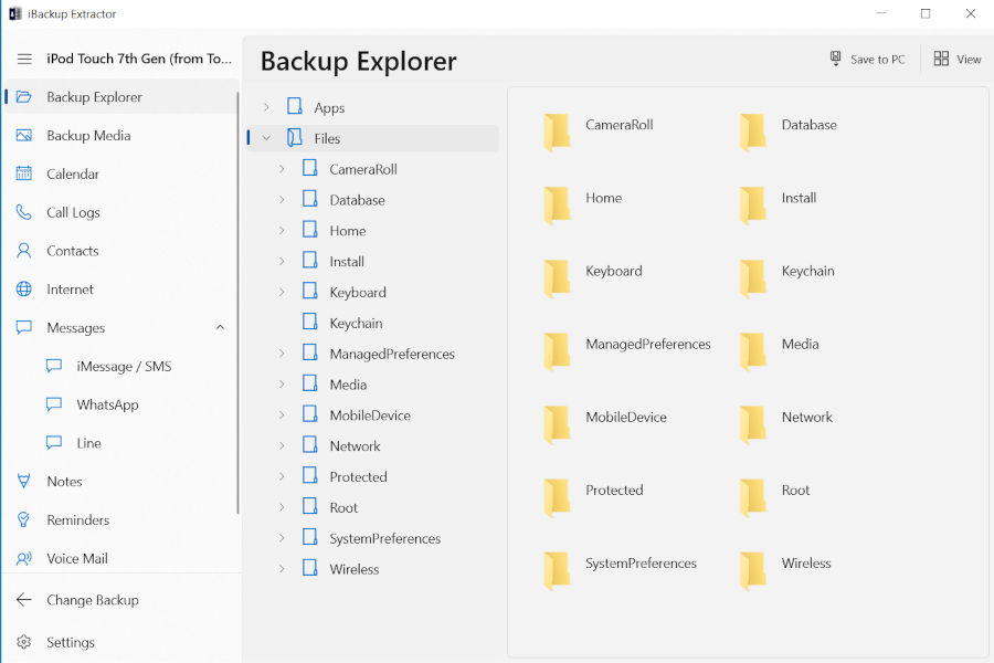 find ibackup extractor files