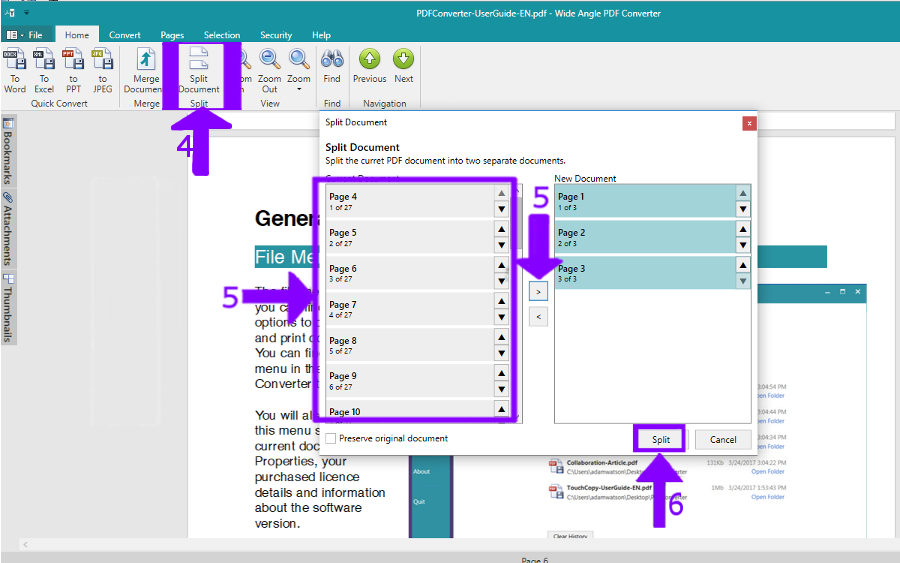 How to split a PDF file