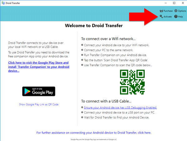 droid transfer activation code dtpc