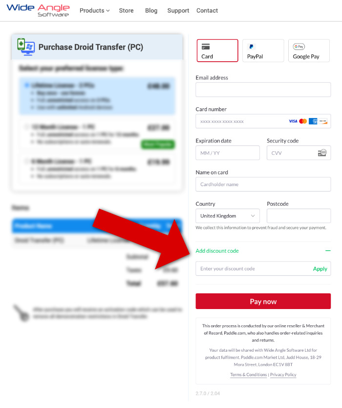 Upgrading to Droid Transfer 2 via Paddle