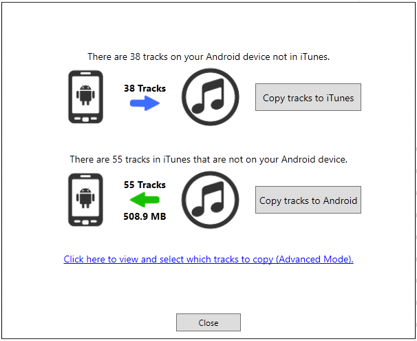 Transfer music from Android to iTunes