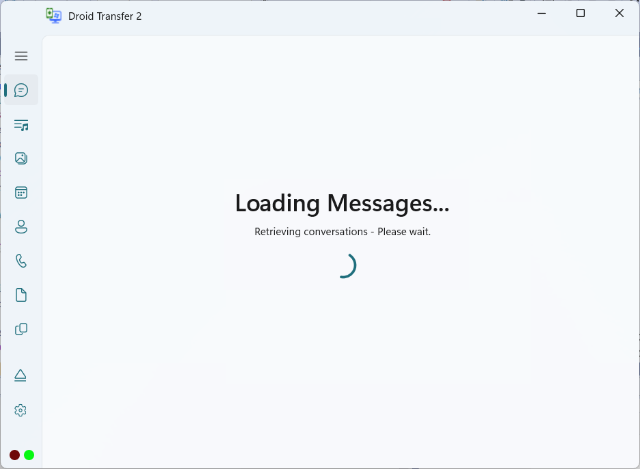 Loading Messages in Droid Transfer