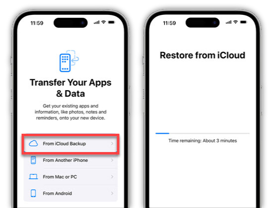 Restoring an iPhone from an iCloud backup