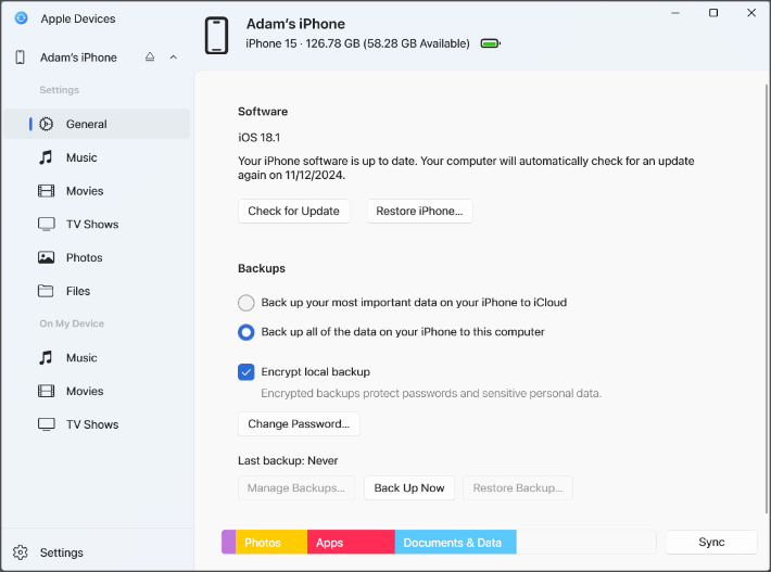 Connecting an iPhone with Apple Devices on PC