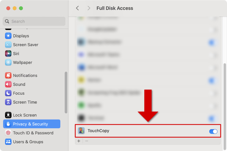 How to set full disk access permissions on Mac