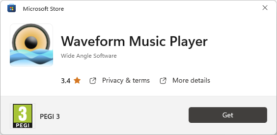 Getting the Waveform app from the Microsoft Store