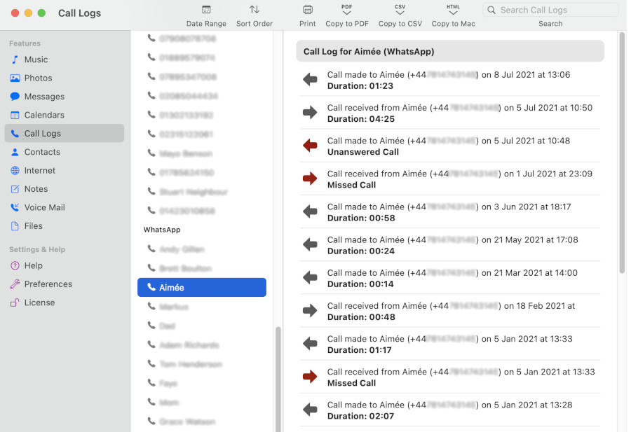 How to Print Call History from iPhone on Mac