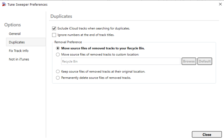 Tune Sweeper duplicates Preferences