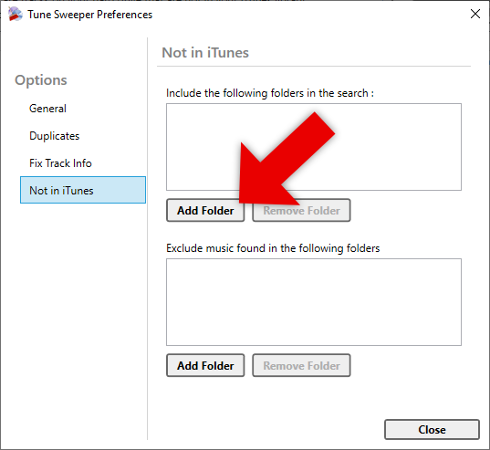 tune sweeper not selecting duplicates