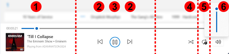 Music controls in Waveform